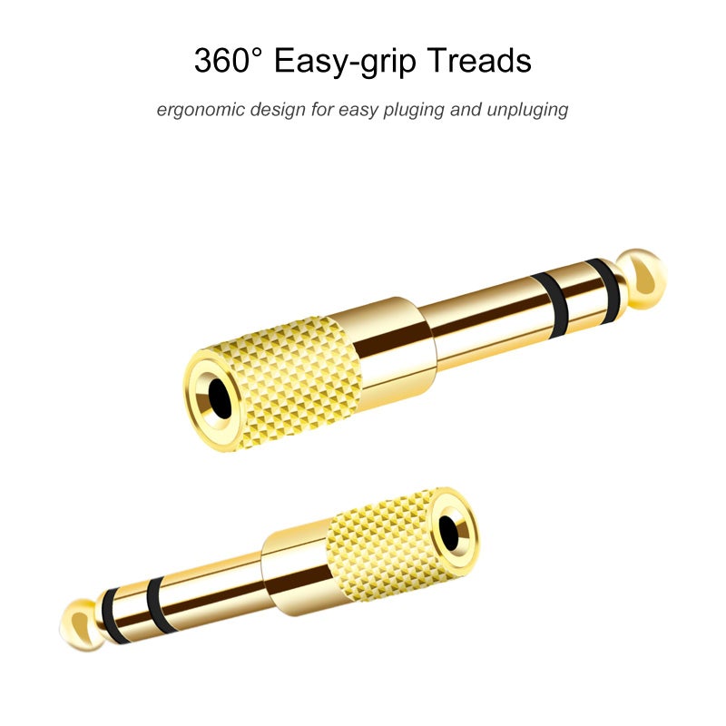 Valefod [Updated Version 5-Pack Stereo Audio Adapter 6.35mm (1/4 inch) Male to 3.5mm (1/8 inch) Female Headphone Jack - Image 3